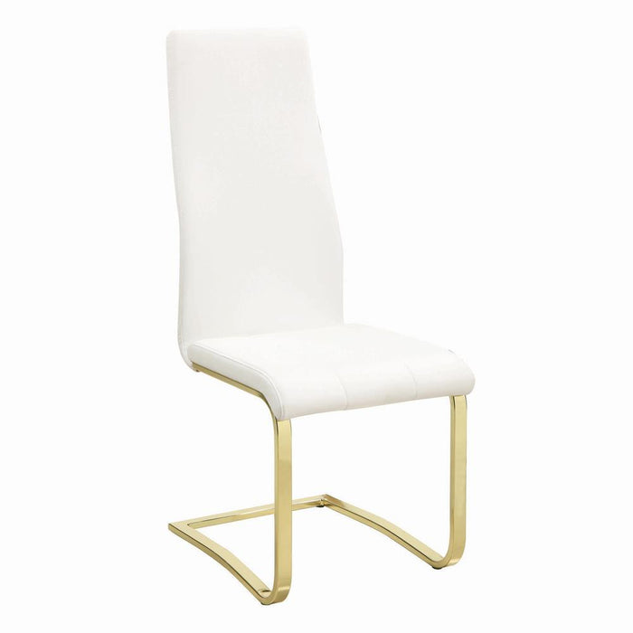 Montclair Side Chairs White and Rustic Brass (Set of 4)