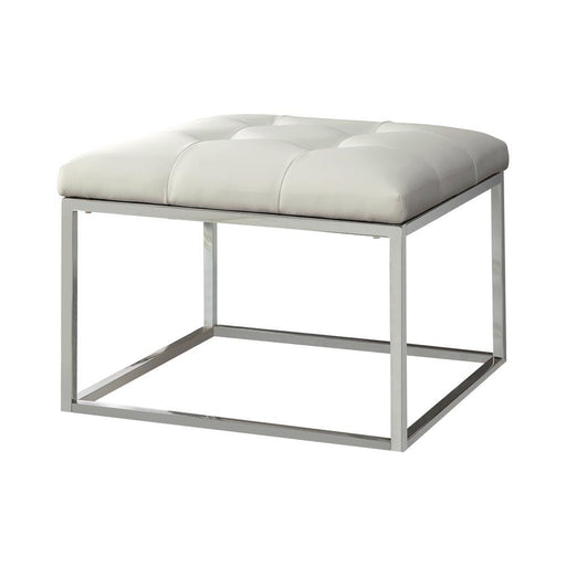 g500423-contemporary-white-and-chrome-ottoman