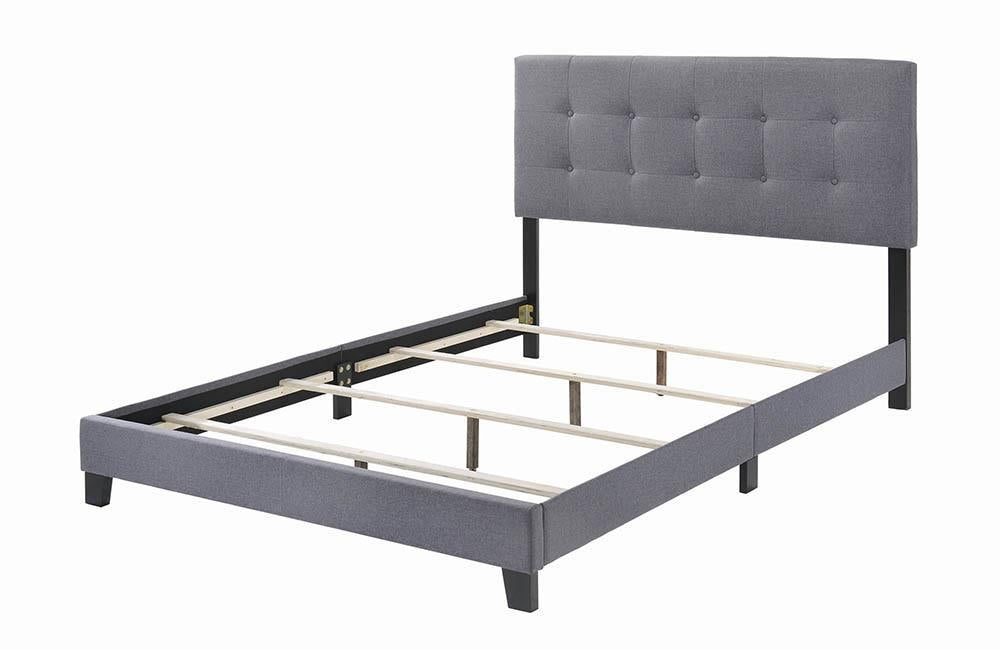 Mapes Tufted Upholstered Eastern King Bed Grey