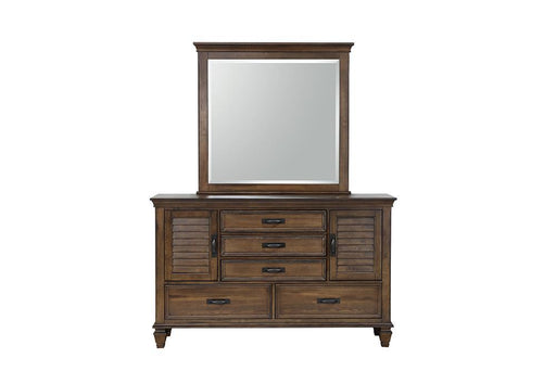 franco-burnished-oak-five-drawer-dresser-with-two-louvered-doors