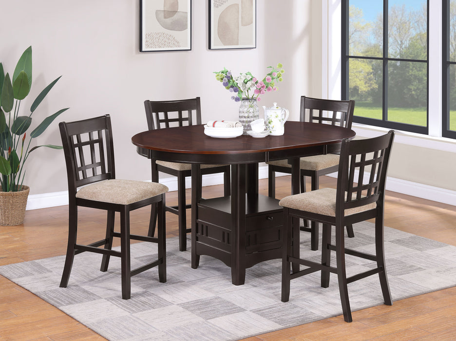 Lavon 5-piece Counter Height Dining Room Set Light Chestnut and Espresso image