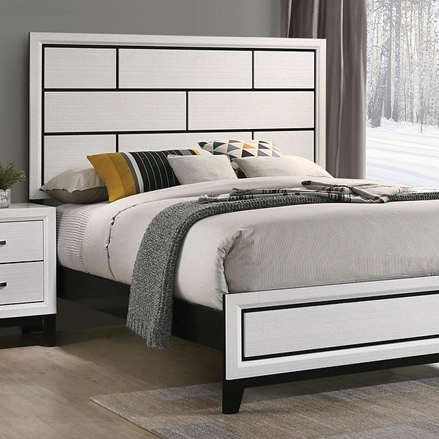Errico Bed Grey & White