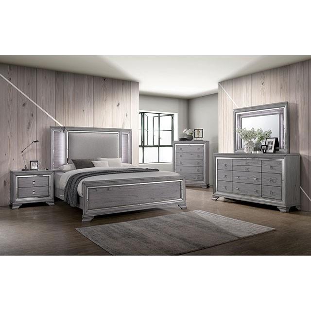 Alanis Light Gray Night Stand