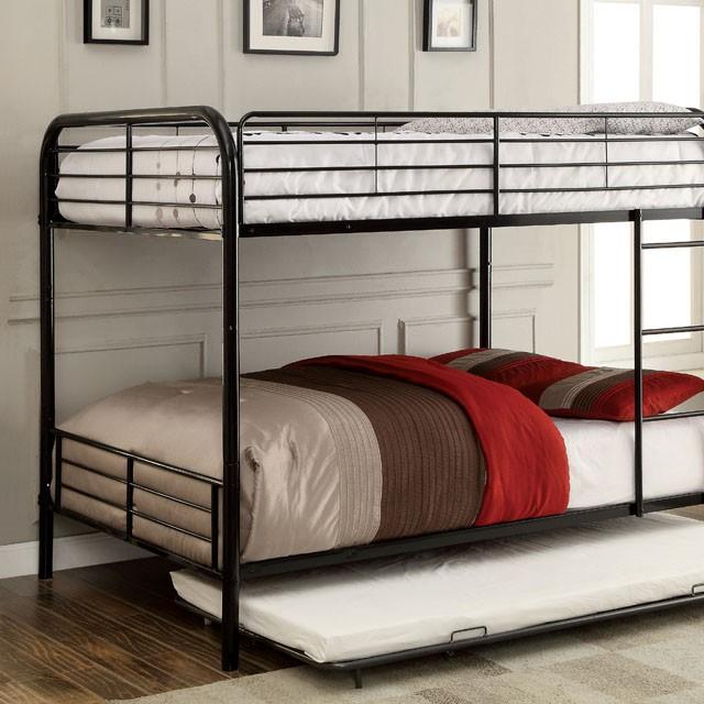 BROCKET Black Metal Full/Full Bunk Bed