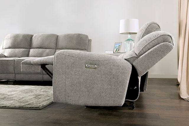 MORCOTE Power Loveseat, Light Gray