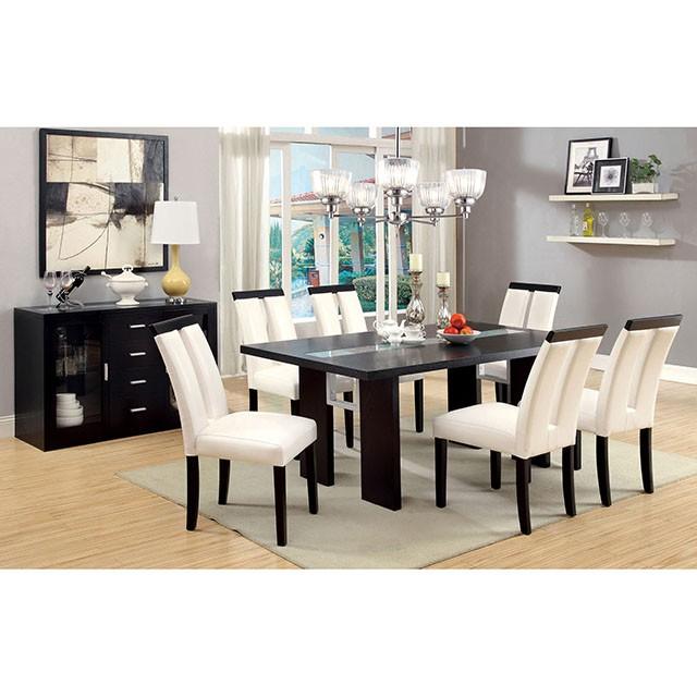 Luminar Black Glass-Insert Dining Table