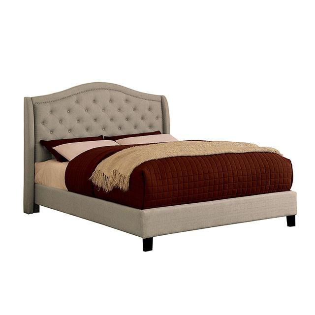 Carly Cal.King, E.King, Full, & Queen Bed Grey & Brown