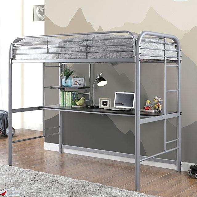 Opal Iii Silver Twin Loft Bed