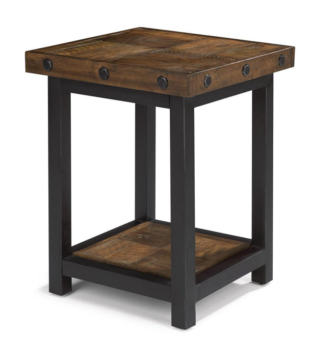Flexsteel Carpenter Chairside Table in Rustic Brown