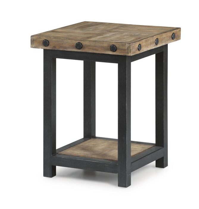 Flexsteel Carpenter Chairside Table in Rustic Gray