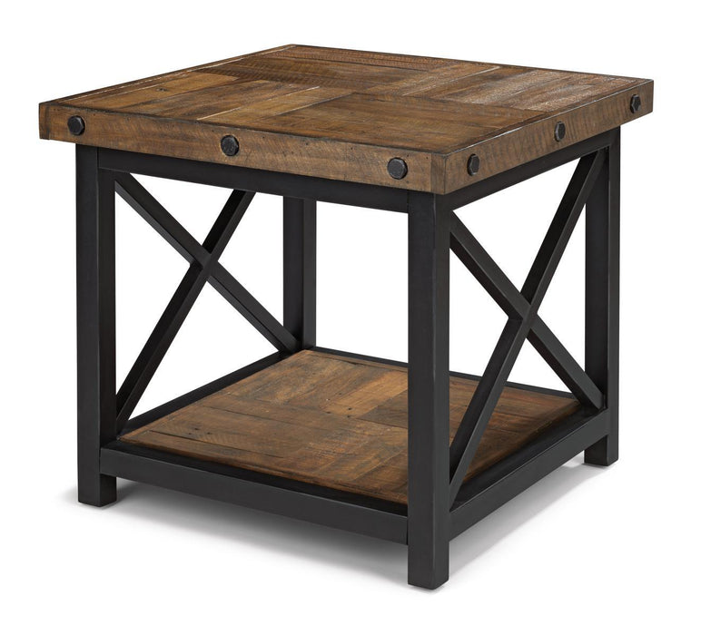 Flexsteel Carpenter End Table in Rustic Brown
