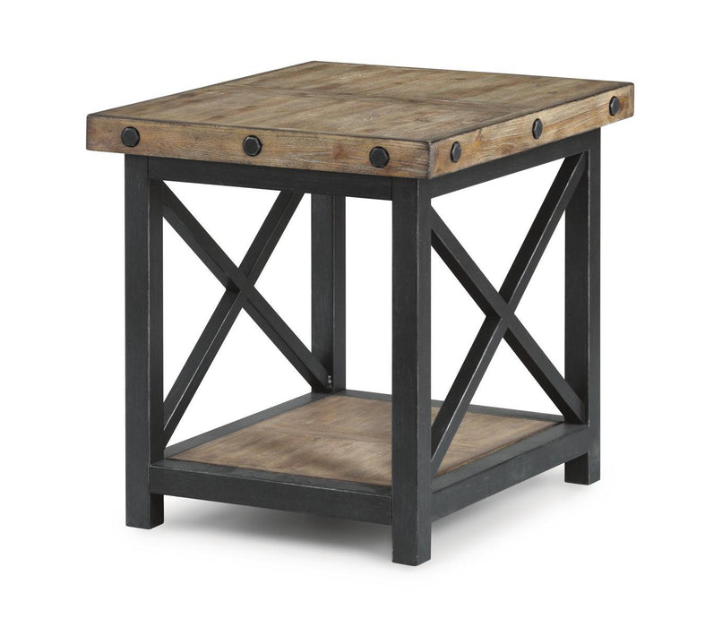 Flexsteel Carpenter End Table in Rustic Gray