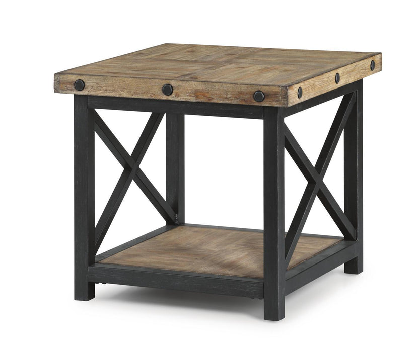 Flexsteel Carpenter Lamp Table in Rustic Gray