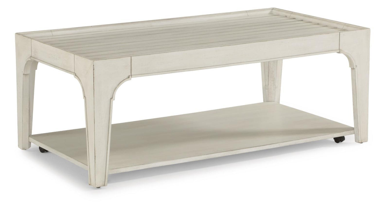 Flexsteel Harmony Rectangular Cocktail Table with Casters in White