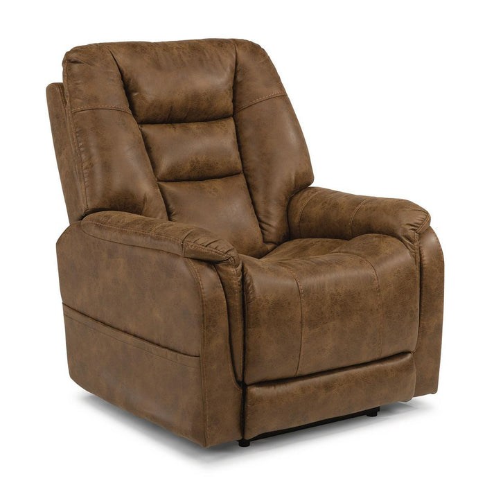 Flexsteel Theo Power Recliner with Power Headrest and Lumbar