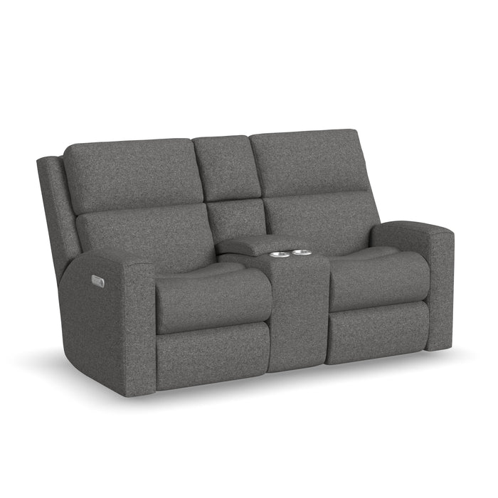Score 2805-601L Power Reclining Loveseat with Console & Power Headrests & Lumbar