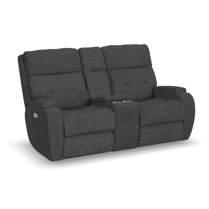 Strait 2906-601H Power Reclining Loveseat with Console & Power Headrests