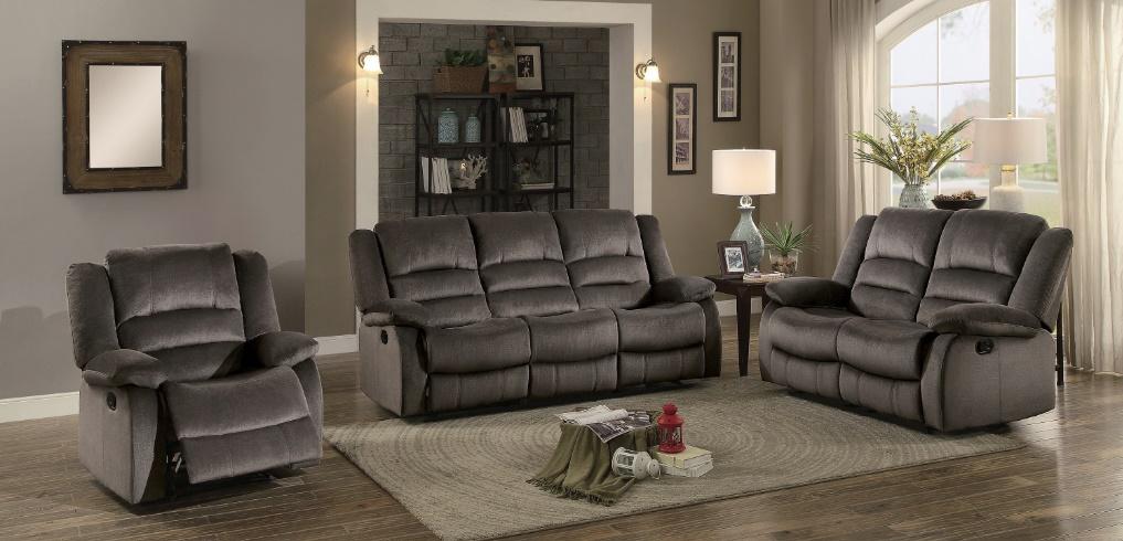 Jarita Double Reclining Sofa in Chocolate