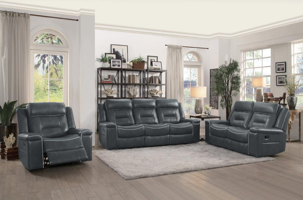 Darwan Double Lay Flat Reclining Sofa in Dark Gray