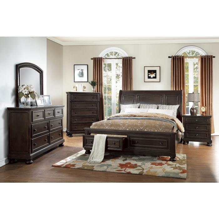 Begonia (3)California King Platform Bed with Footboard Storage