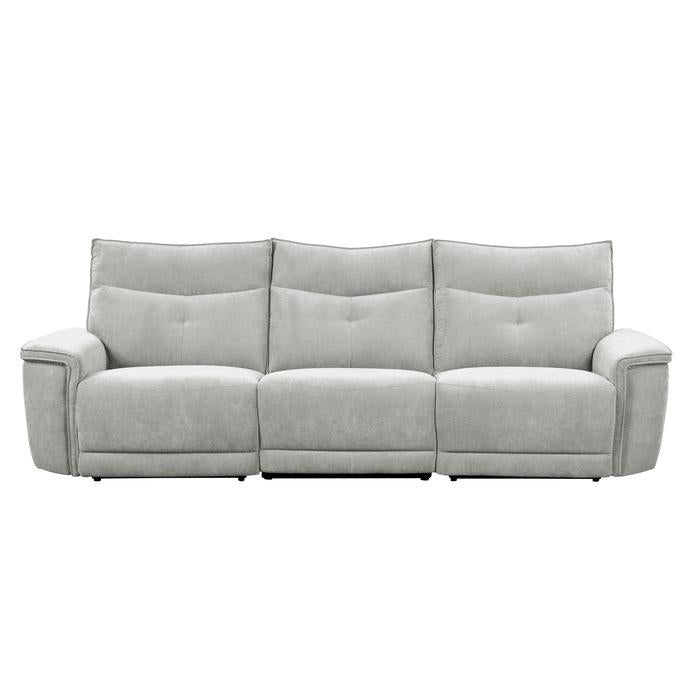 9509MGY-3PWH* - (3)Power Double Reclining Sofa with Power Headrests and USB Ports image