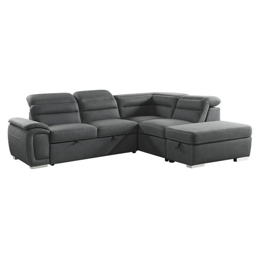 8277ngy-33-piece-sectional-with-adjustable-headrests-pull-out-bed-and-right-chaise-with-storage-ottoman