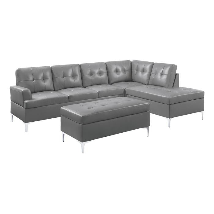 8378GRY3 - (3)3-Piece Sectional with Right Chaise and Ottoman image