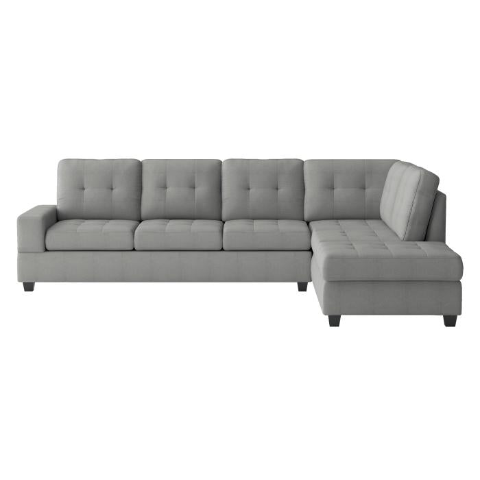 9507GRYSC - (2)2-Piece Reversible Sectional with Drop-Down Cup Holders image