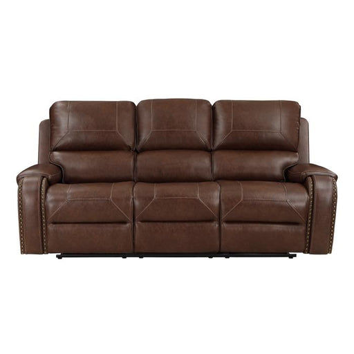 8549brw-3-double-reclining-sofa-with-center-drop-down-cup-holders-receptacles-and-usb-ports