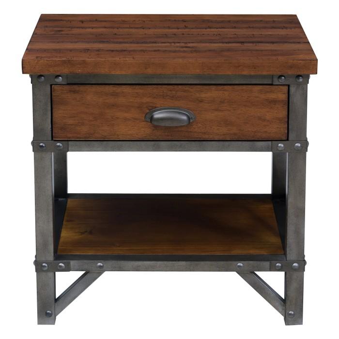 Holverson Nightstand in Rustic Brown & Gunmetal 1715-4 image