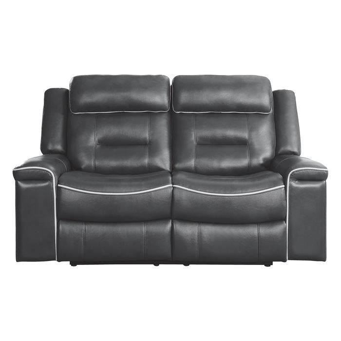 Darwan Double Lay Flat Reclining Loveseat in Dark Gray image