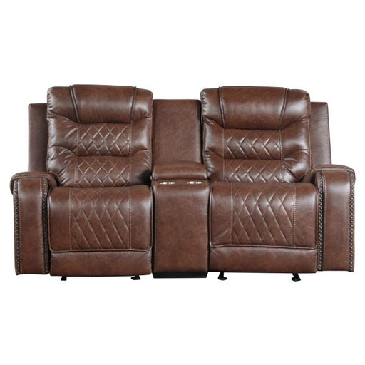 homelegance-furniture-putnam-double-glider-reclining-loveseat-in-brown-9405br-2