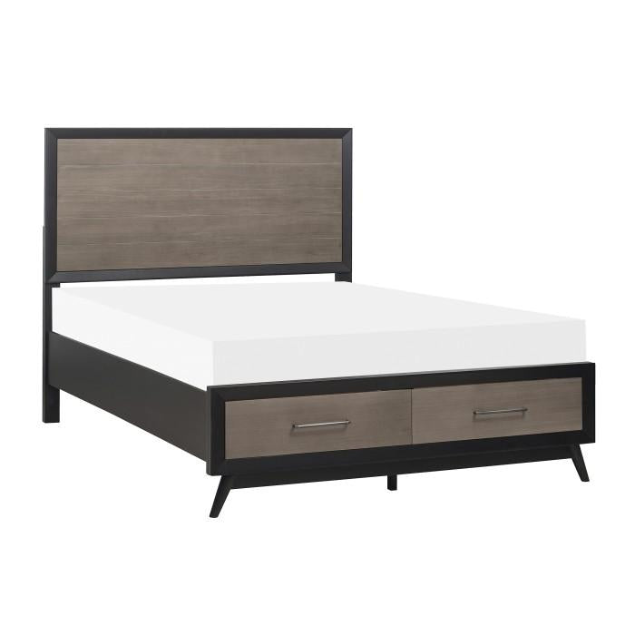 Raku (3)California King Platform Bed with Footboard Storage