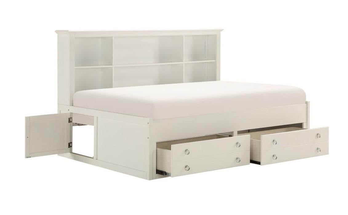 Meghan Twin Lounge Storage Bed in White 2058WHPRT-1