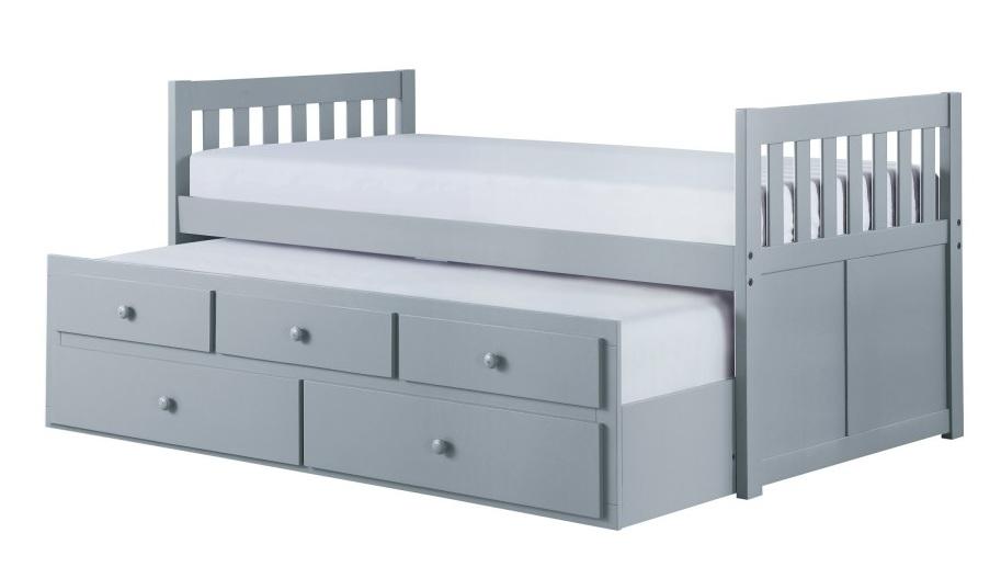 Orion Twin/Twin Trundle Bed w/ 2 Storage in Gray B2063PR-1