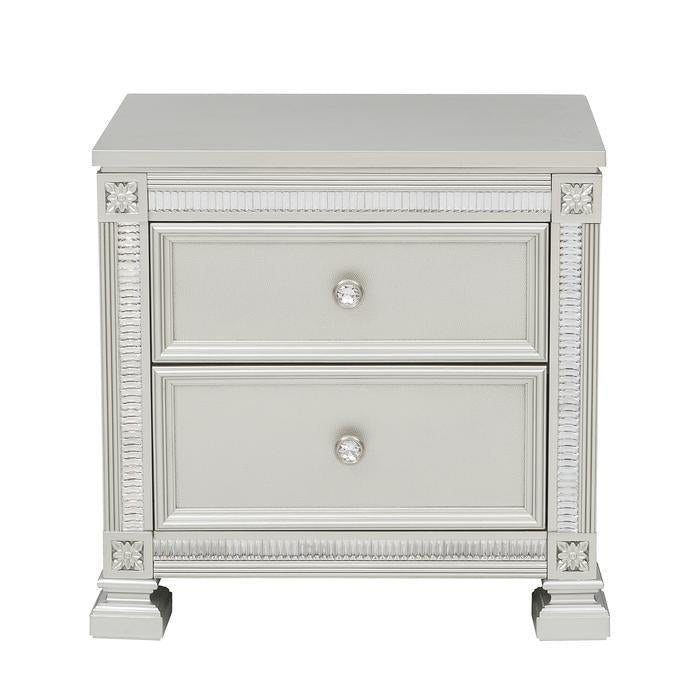 Bevelle 2 Drawer Nightstand in Silver 1958-4 image