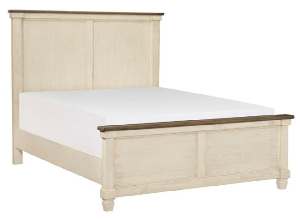 Weaver Queen Panel Bed in Antique White 1626-1