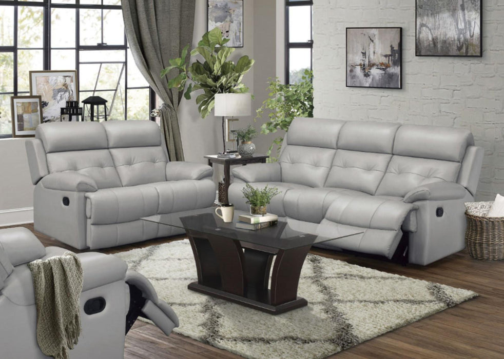 Lambent Double Reclining Sofa in Silver Gray