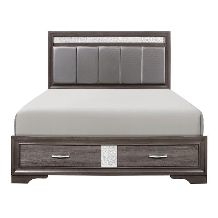 Luster (3) Queen Platform Bed with Footboard Storage