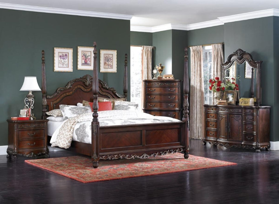 Homelegance Deryn Park King Poster Bed in Cherry 2243K-1EK