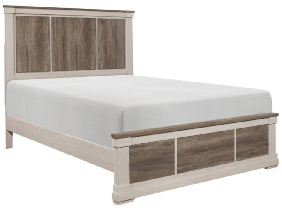 Arcadia King Panel Bed in White & Weathered Gray 1677K-1EK