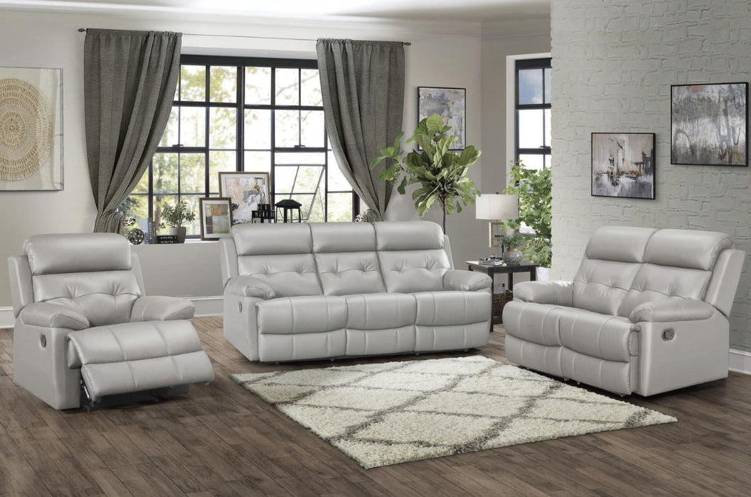 Lambent Double Reclining Sofa in Silver Gray