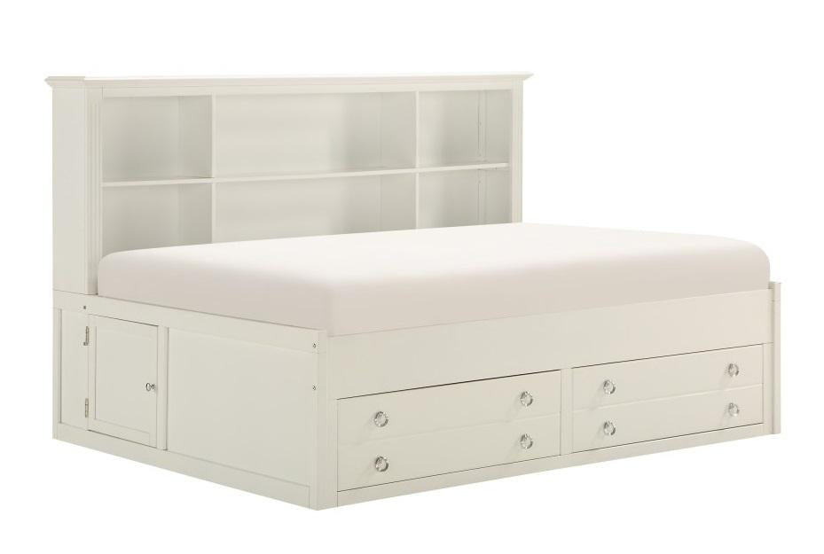 Meghan Twin Lounge Storage Bed in White 2058WHPRT-1