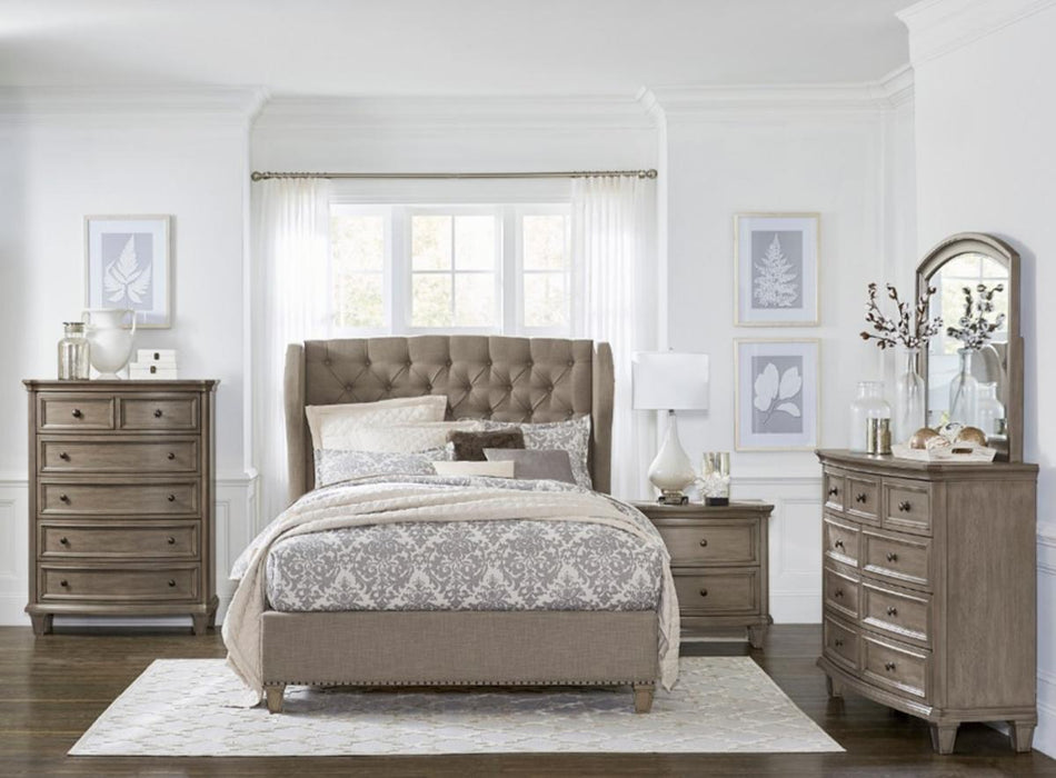 Vermillion Queen Upholstered Panel Bed in Gray 5442-1