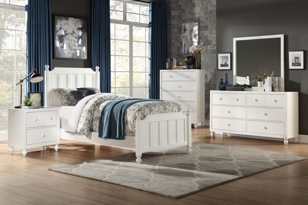 Wellsummer Twin Panel Bed in White 1803WT-1