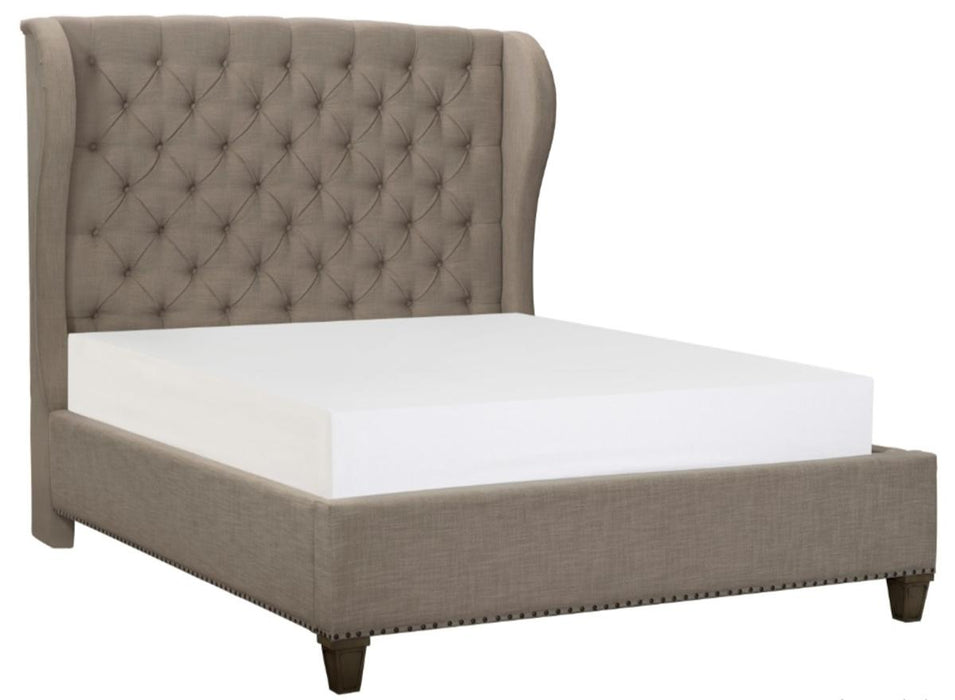 Vermillion Queen Upholstered Panel Bed in Gray 5442-1