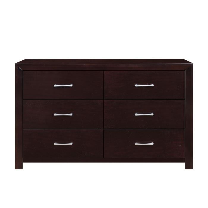 espresso dresser Nitz 6 Drawer Wide Dresser | Espresso Brown Solid Wood