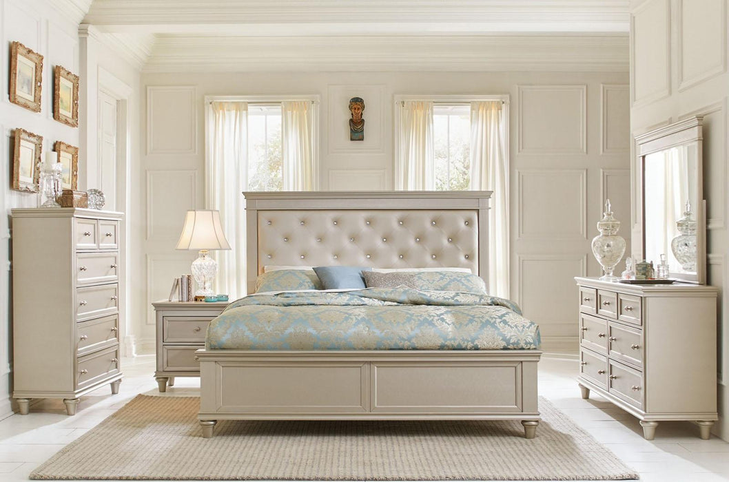 Celandine King Panel Bed in Pearl/Silver 1928K-1EK