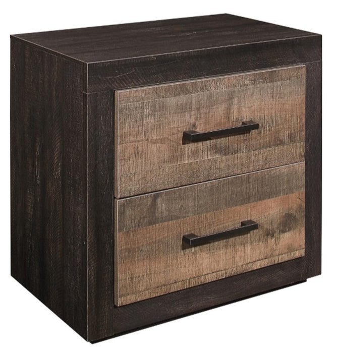 Miter Nightstand in Rustin Mahogany & Dark Ebony 1762-4