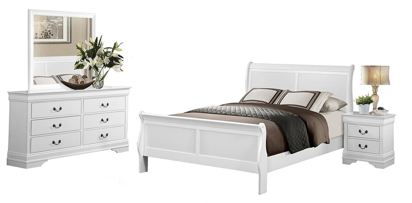 Mayville Queen Sleigh Bed in White 2147W-1